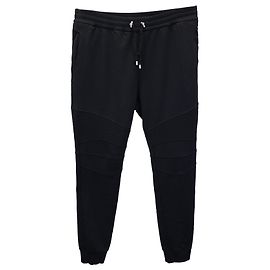 Pantaloni da jogging a costine con pannelli affusolati Balmain in cotone nero Nero