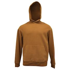 Ermenegildo Zegna-Ermenegildo Zegna Vicuña Hoodie Sweatshirt in Ochre Cotton Cashmere-Brown,Red