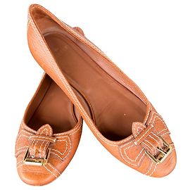 Mulberry Leather Flats Brown Size 37 Brown