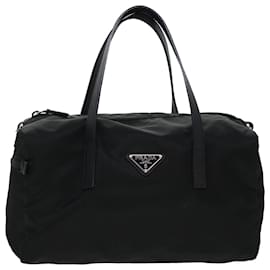 Prada-PRADA Boston Bag Nylon Black Auth 43524-Black