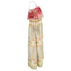Temperley London-Temperely London Belted Printed Maxi Dress in Yellow Polyester-Other