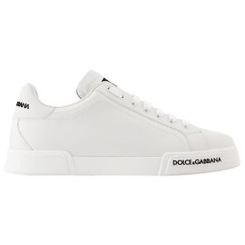 Dolce & Gabbana Sneakers Basse Portofino - Dolce&Gabbana - Pelle - Bianco Bianco