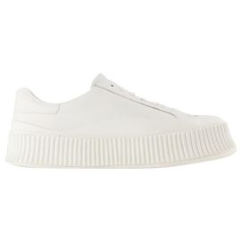 Baskets - Jil Sander - Cuir - Blanc Marron Beige