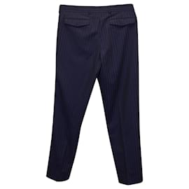 Dior-Dior Striped Trousers in Navy Wool-Blue,Navy blue