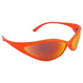 Balenciaga-balenciaga 90s Oval Sunglasses in Orange Nylon-Orange
