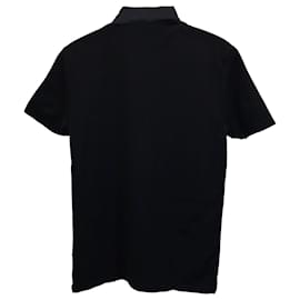 Lanvin-Lanvin Grosgrain Collar Polo in Black Cotton-Black