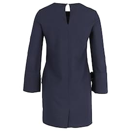 Iris & Ink-Iris & Ink Sleeve Bow Tunic Dress in Navy Polyester-Blue,Navy blue