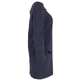 Iris & Ink-Iris & Ink Sleeve Bow Tunic Dress in Navy Polyester-Blue,Navy blue