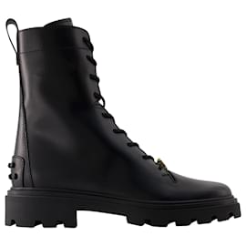 Tod's-Gomma Pesante Boots - Tod's - Leather - Black-Black