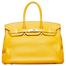 Hermès-Hermes Yellow Clemence Birkin 35-Yellow