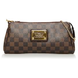 Louis Vuitton-Louis Vuitton Brown Damier Ebene Eva-Brown