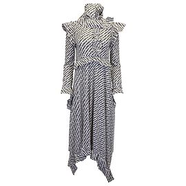 Vêtements Robe Vetements à volants et logo sur l'ensemble en polyester noir et blanc Autre