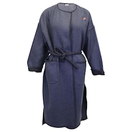 Zadig & Voltaire-Abrigo de lana azul con cinturón de Zadig & Voltaire-Azul