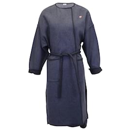 Zadig & Voltaire-Abrigo de lana azul con cinturón de Zadig & Voltaire-Azul