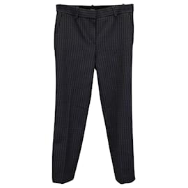 Theory-Theory Curved Stripe Pattern Pant Suit in Navy Blue Polyester-Navy blue