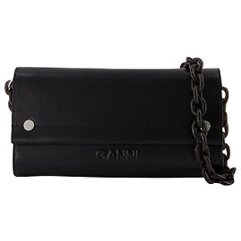 Banner Envelope Wallet on chain - Ganni - Leather - Black Black