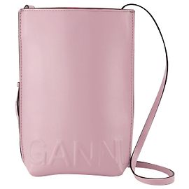 Borsa a tracolla Banner Small - Ganni - Pelle - Rosa Rosa