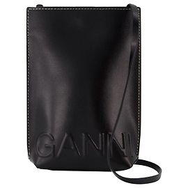 Borsa a tracolla piccola Banner - Ganni - Pelle - Nera Nero