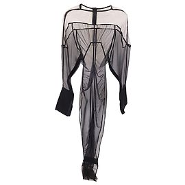 Transparentes Maxikleid von Rick Owens aus schwarzem Tüll Schwarz