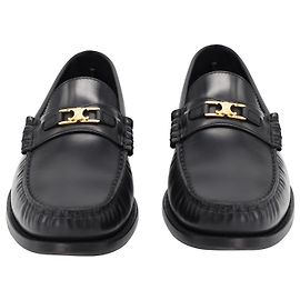 Céline Mocassin Celine Luco Triomphe en Cuir de veau poli Noir Cuir Noir