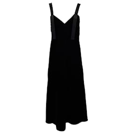 Off White-Off-White Sleeveless Midi Dress in Black Polyester-Black