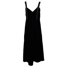 Off White Off-White Sleeveless Midi Dress in Black Polyester Black