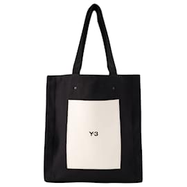 Y3-Lux-Einkaufstasche – Y-3 - Baumwolle - Schwarz-Schwarz