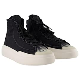 Y3-Nizza High Sneakers - Y-3 - Leather - Black/white-Black