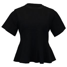 Proenza Schouler Gestricktes Schößchen-Top aus schwarzer Viskose Schwarz