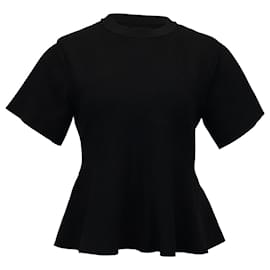 Proenza Schouler-Proenza Schouler Top à basque tricoté en viscose noire-Noir