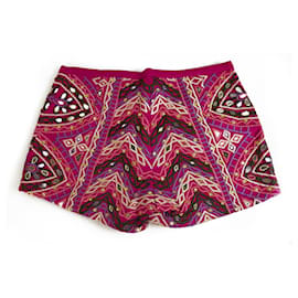 Manoush-Manoush étnico hippie Magenta púrpura bordado pantalones cortos vacaciones de verano sz 36-Multicolor