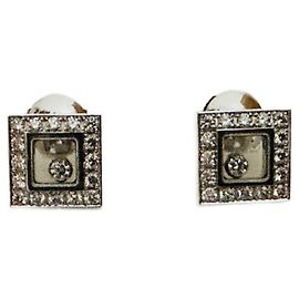 Chopard Happy Diamonds Icons Ohrringe Weißgold Diamant Quadratisch Weiß