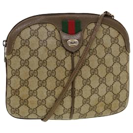 Gucci-GUCCI GG Canvas Web Sherry Line Shoulder Bag Beige Red 904.02.047 auth 44304-Red,Beige