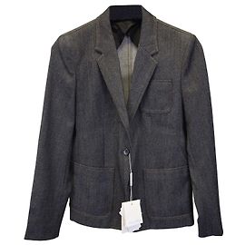Max Mara Einreihiger Blazer aus grauer Wolle Grau