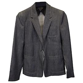 Max Mara-Blazer à boutonnage simple Max Mara en laine grise-Gris