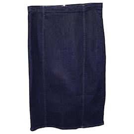 Polo Ralph Lauren-Polo Ralph Lauren Jupe crayon en jean en coton bleu-Bleu