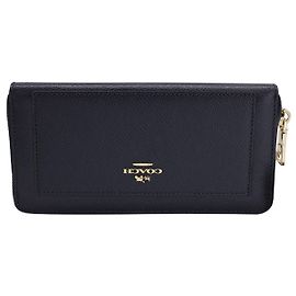 Portafoglio lungo con cerniera Coach in pelle blu navy Blu navy