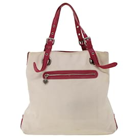 Burberry-BURBERRY Tote Bag Canvas White Auth bs5772-White