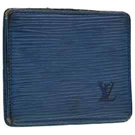Louis Vuitton-LOUIS VUITTON Epi Porte Monnaie Boite Portamonete Blu M63695 LV Aut 43541-Blu