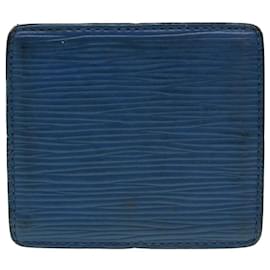 Louis Vuitton-Bolsa Moeda LOUIS VUITTON Epi Porte Monnaie Boite Azul M63695 Autenticação de LV 43541-Azul
