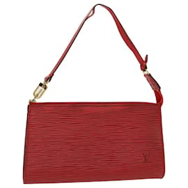 Louis Vuitton-LOUIS VUITTON Epi Pochette Accessoires Pouch Red M52947 LV Auth 44170-Red
