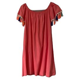Vestido Asos de algodón rosa con pompones multicolor Rosa