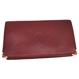 Cartier Leather Wallet Dark Red Dark red