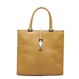 Gucci-Gucci Jackie Leather Tote Bag Leather Tote Bag 002 1064 in Fair condition-Brown