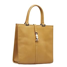 Gucci-Jackie Leather Tote Bag 002 1064-Brown