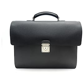 Louis Vuitton-LOUS VUITTON ROBUSTO BAG 3 TAIGA BRIEFCASE LEATHER BELLOWS-Black
