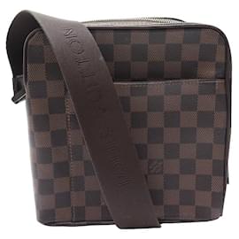 Louis Vuitton-LOUIS VUITTON OLAV PM N BAG41442 IN EBENE DAMIER CANVAS BANDOULIERE BAG-Brown