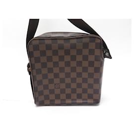 Louis Vuitton-LOUIS VUITTON OLAV PM N BAG41442 IN EBENE DAMIER CANVAS BANDOULIERE BAG-Brown