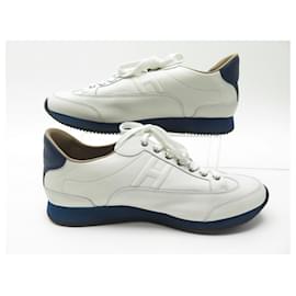 Hermès-NEW HERMES SHOES BASKETS GOAL 44 WHITE LEATHER SNEAKERS SHOES-White