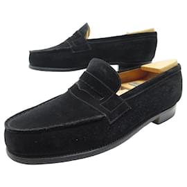 JM Weston-JM WESTON SHOES 180 Church´s Loafers 7.5D 41.5 SUEDE LOAFERS SHOES SHOES-Black